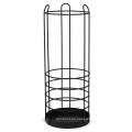 Soporte de stand de béisbol de canasta de metal redonda rejilla para paraguas de hierro negro grande para el hogar y la oficina Deco Big Wire Entryway Almacenamiento